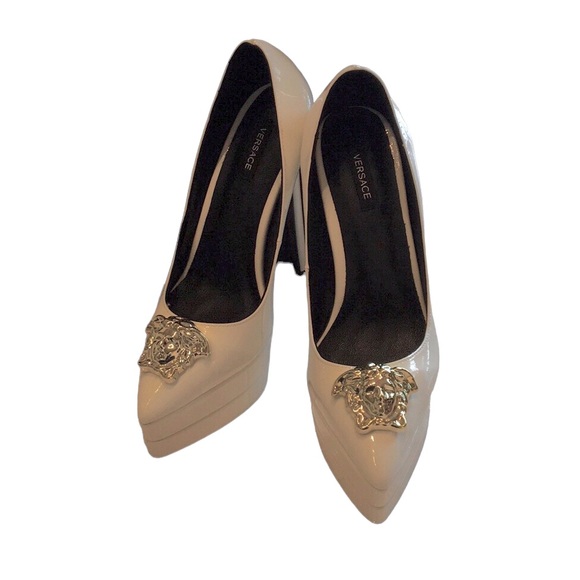 ‼️❤️🔥Versace Medusa Head Palazzo Platform Pump 👠 - Picture 3 of 12